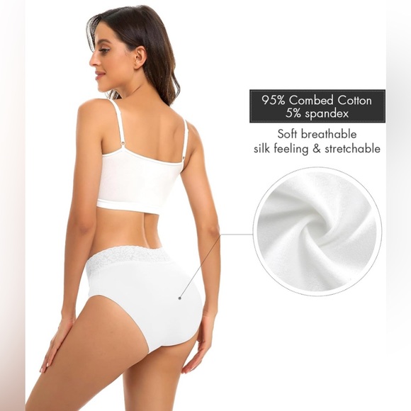 RHYFF Womens Underwear Panties Lace Soft Hipster Stretch Full Briefs 5Pack - NWT - Picture 3 of 8